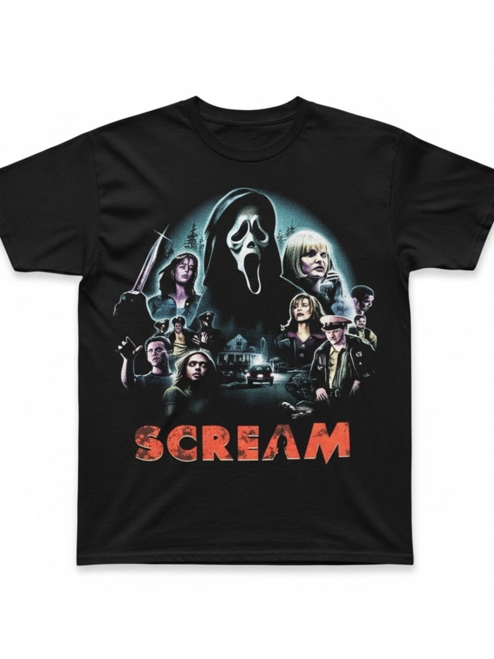 Vintage Scream 90s Graphic Tee Black Iconic Horror Movie  T-Shirt Goth